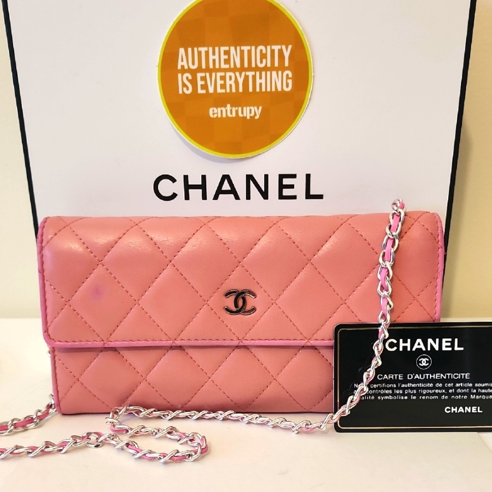 Chanel Pink Matellasse CC Flap Gusseted Long Wallet